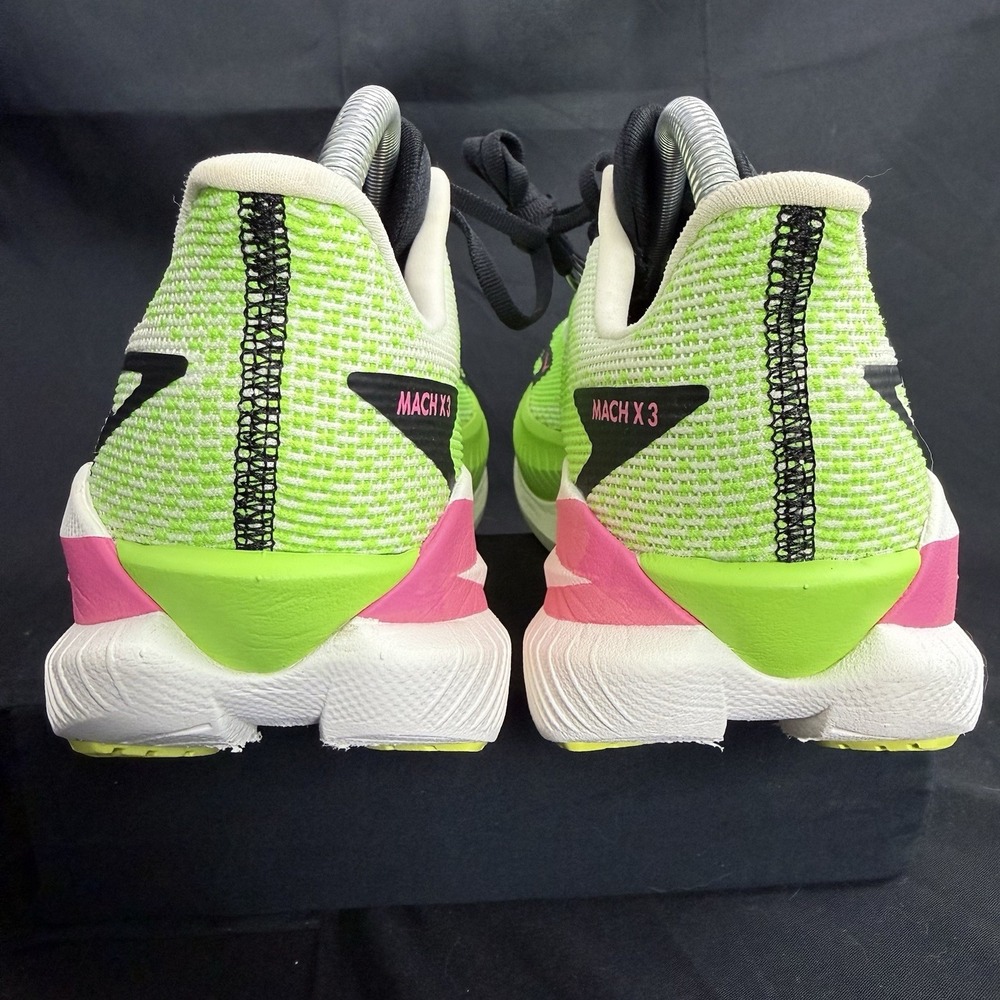 Hoka Mach X 3 Womens Size 10 B Running Shoes White Neon Lemon 1168721 WNL - Picture 3 of 10